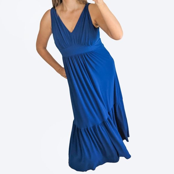 NWT Tiana B Royal Blue Sleeveless Maxi Dress with Ruffle, XL - Picture 4 of 13